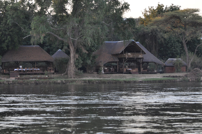 Our first glimpse of Chiawa Camp on the lower Zambezi River in Zambia.
